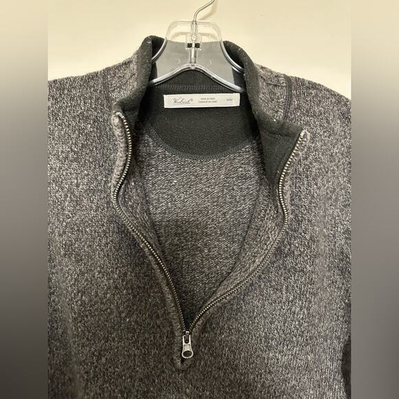Woolrich 1/4 Zip Ramie Cotton Blend Sweater Size Medium Grey Ombre EUC - Picture 8 of 9